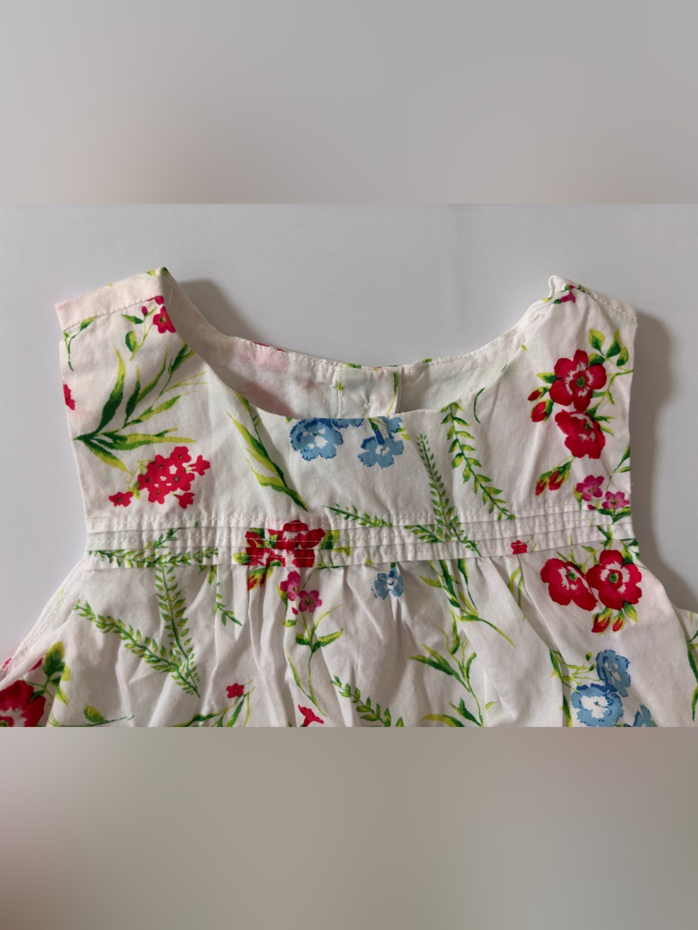Janie and Jack Girls Size 5 Floral Eyelet Hem Summer Dress White - Picture 3 of 6